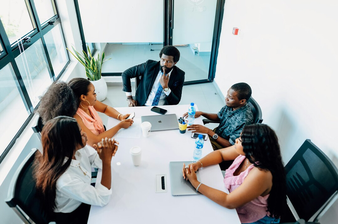 corporate team brainstorming session